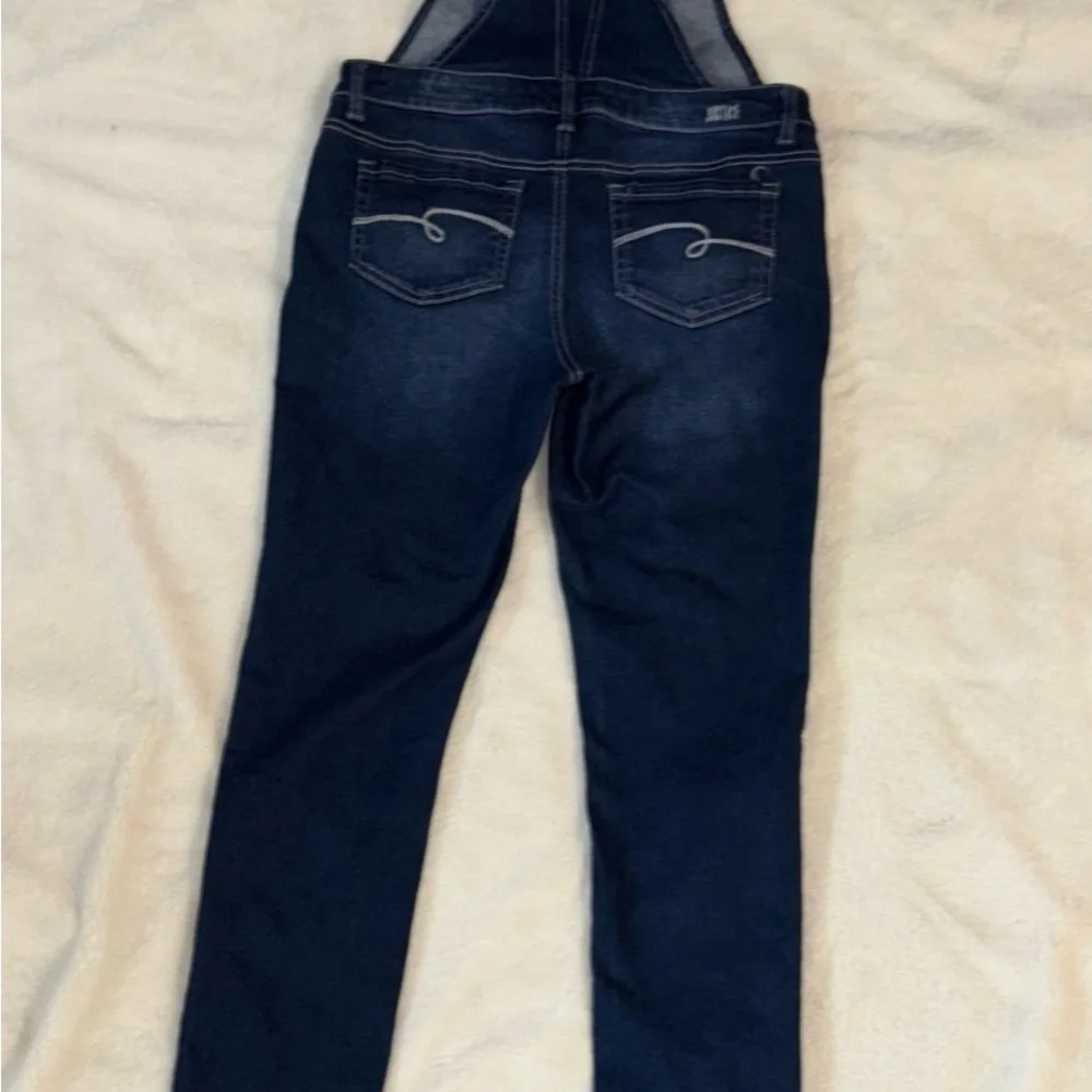 Justice Overalls Denim Sequin Embellished Cuffed Skinny‎ Jean Girls Size 16